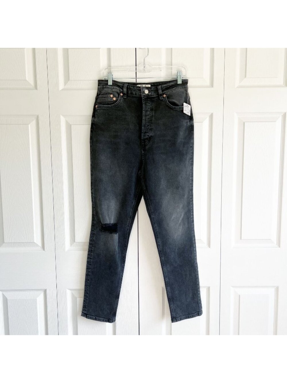 Free People Washed Black Dusty Roads High-Rise Mom Jeans Women's Size 31